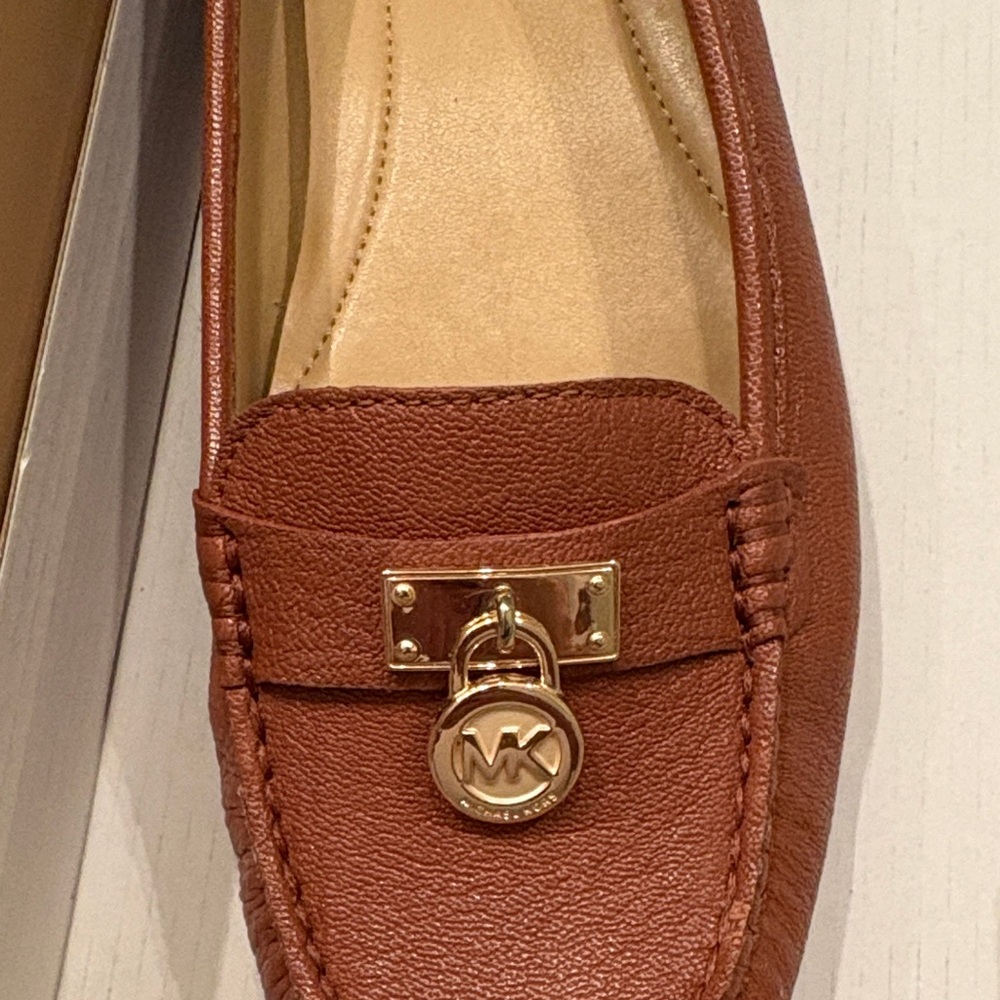 Michael Kors Tan Leather Loafers for Women - Picture 2 of 6